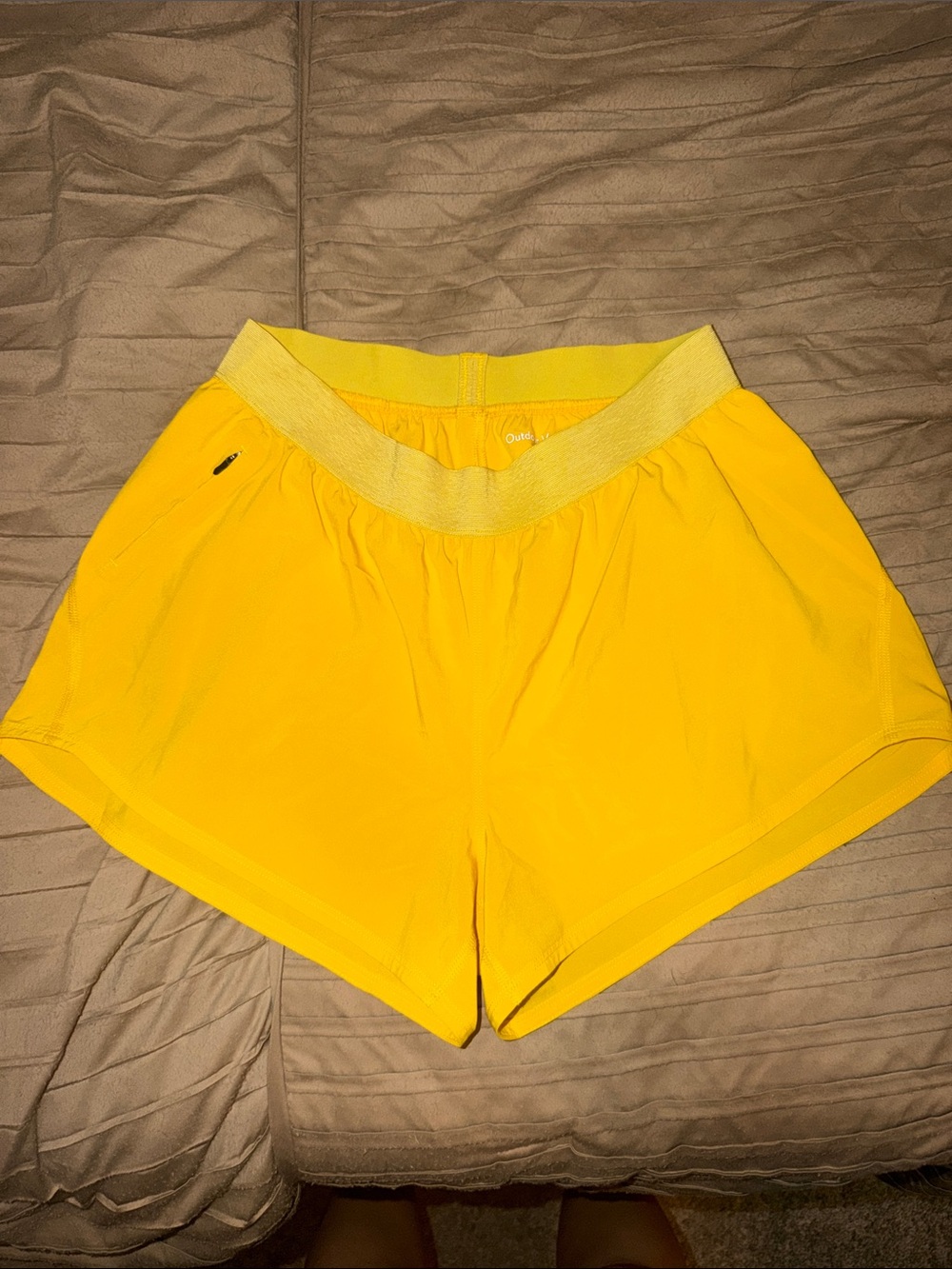 Outdoor Voices Canary Yellow Athletic Shorts with Elastic Waistband